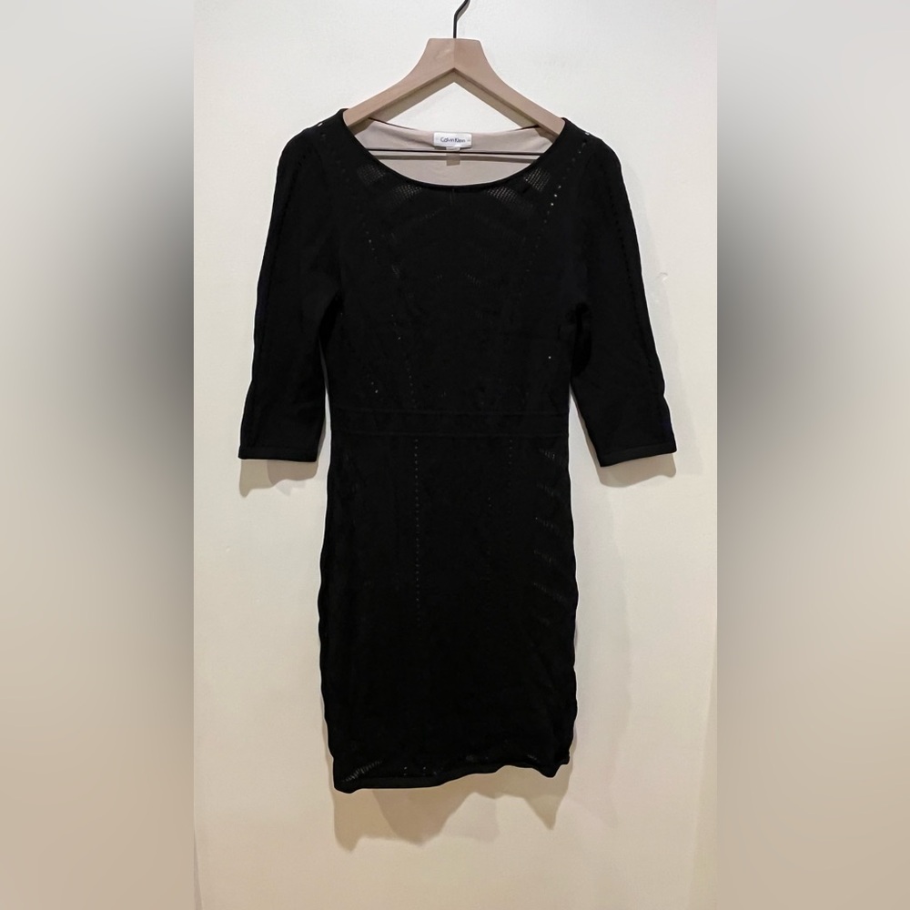 Calvin Klein Black and Beige Double Layered Dress - women’s size medium